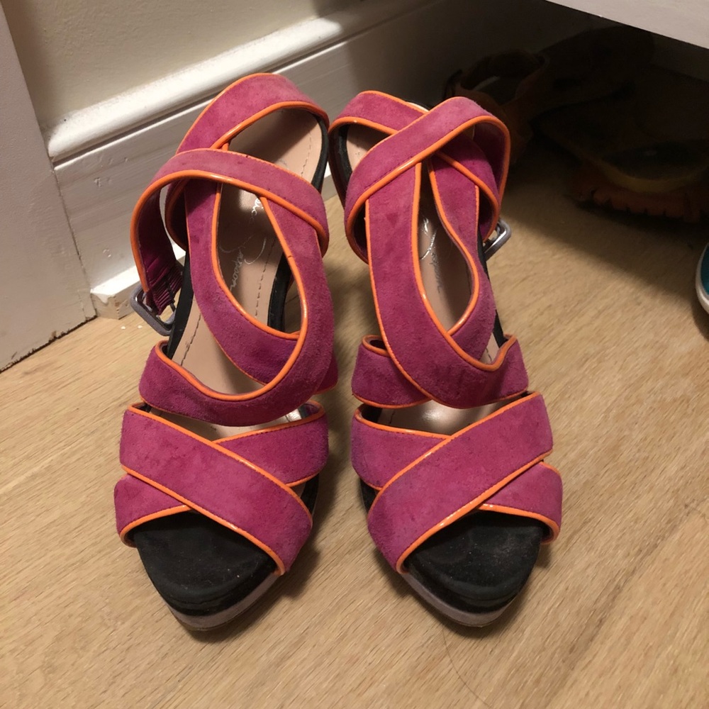 Jessica Simpson strappy suede heels
